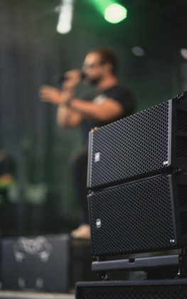 black PA system