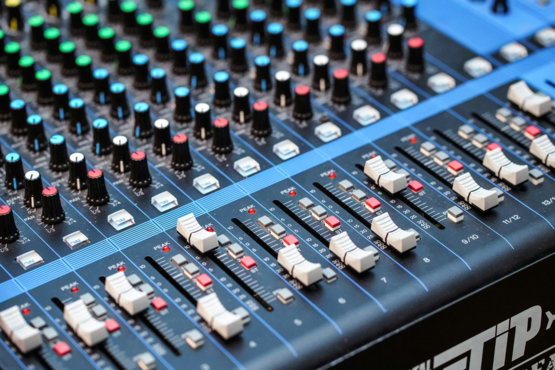 closeup photography of audio mixer